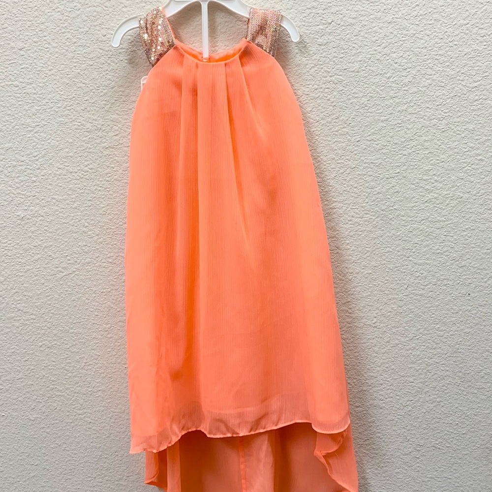 Girls Formal Hi-Low Sequence Strapless Size 5 Dress